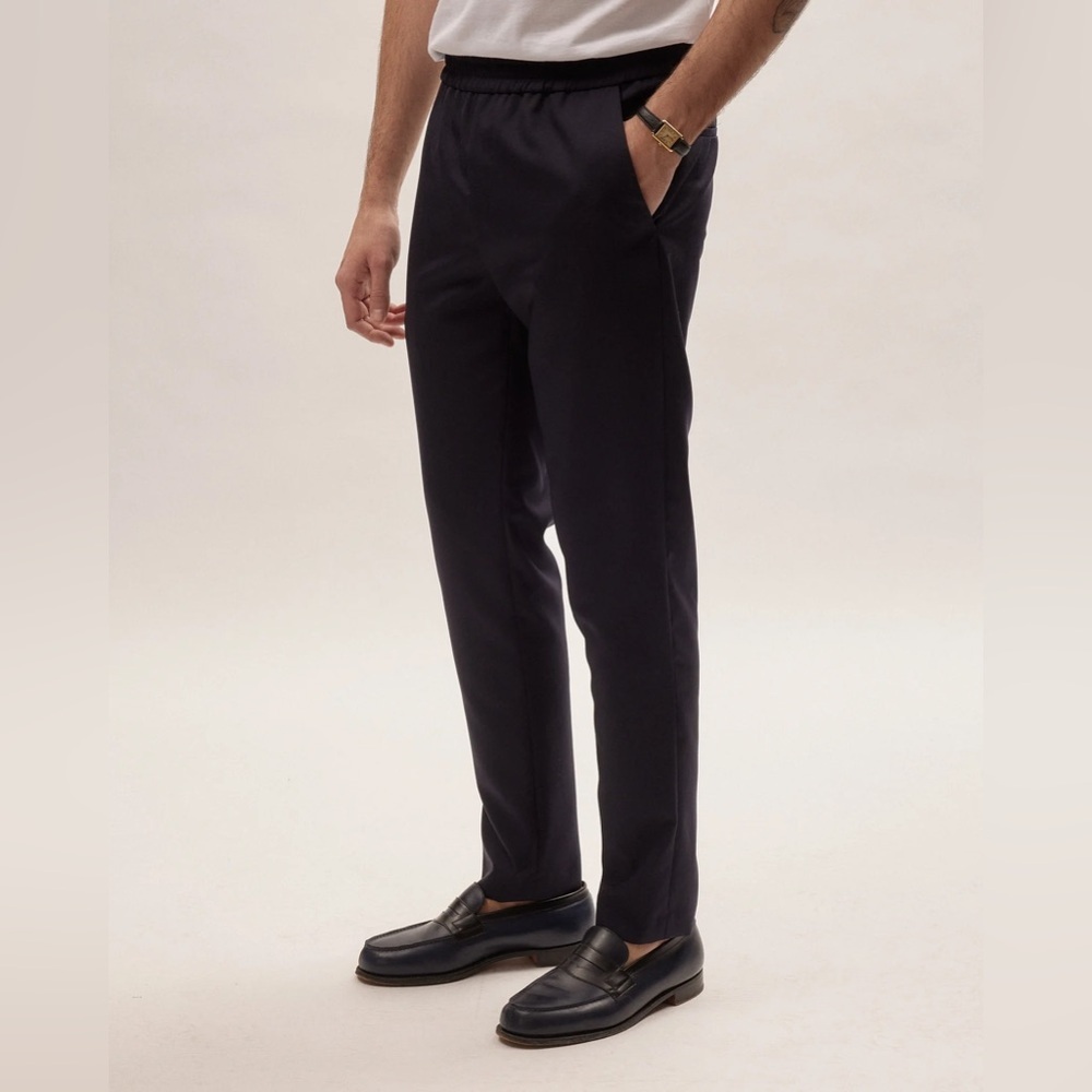 Harmony Paris Paolo - Navy - Wool & Mohair Men's Navy Pants 48 small